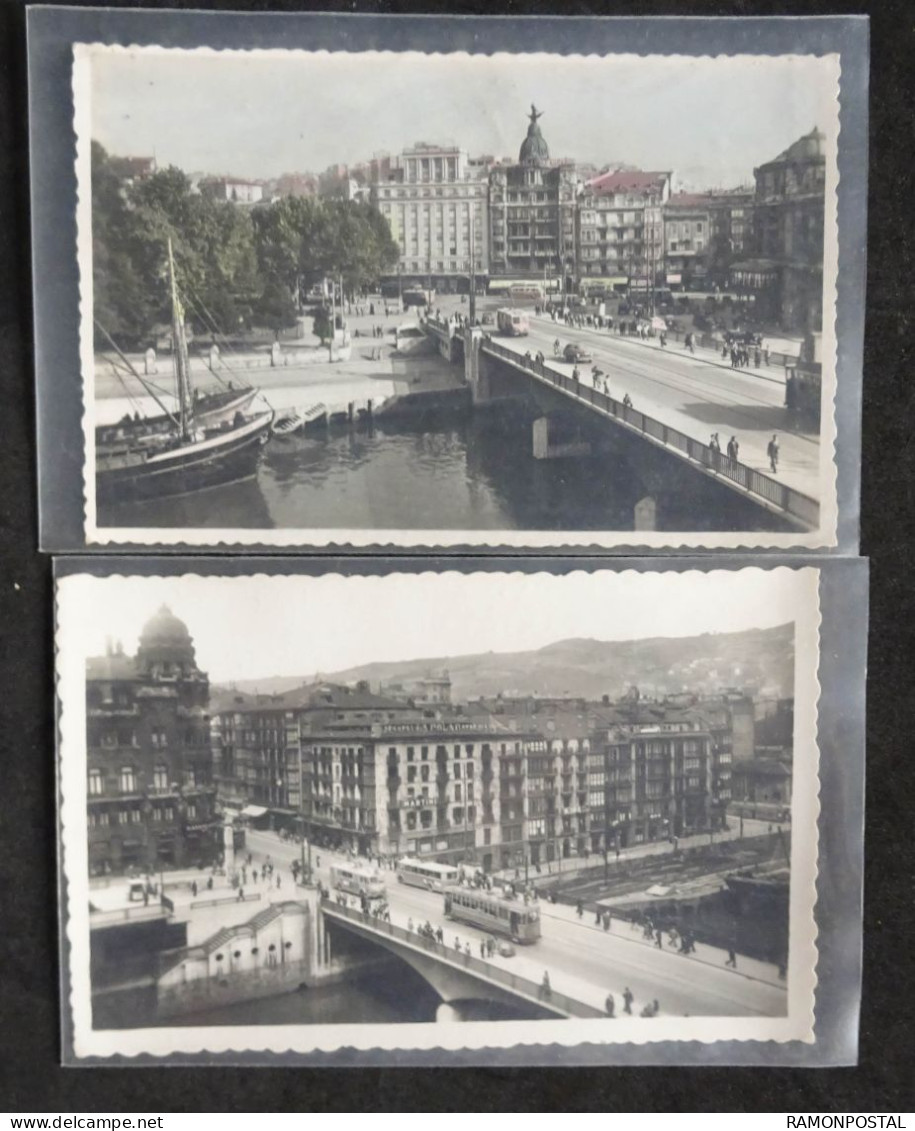 Bilbao Puente Del Gral. Mola Y Ayuntamiento 2 Tarjetas Postales - Vizcaya (Bilbao)