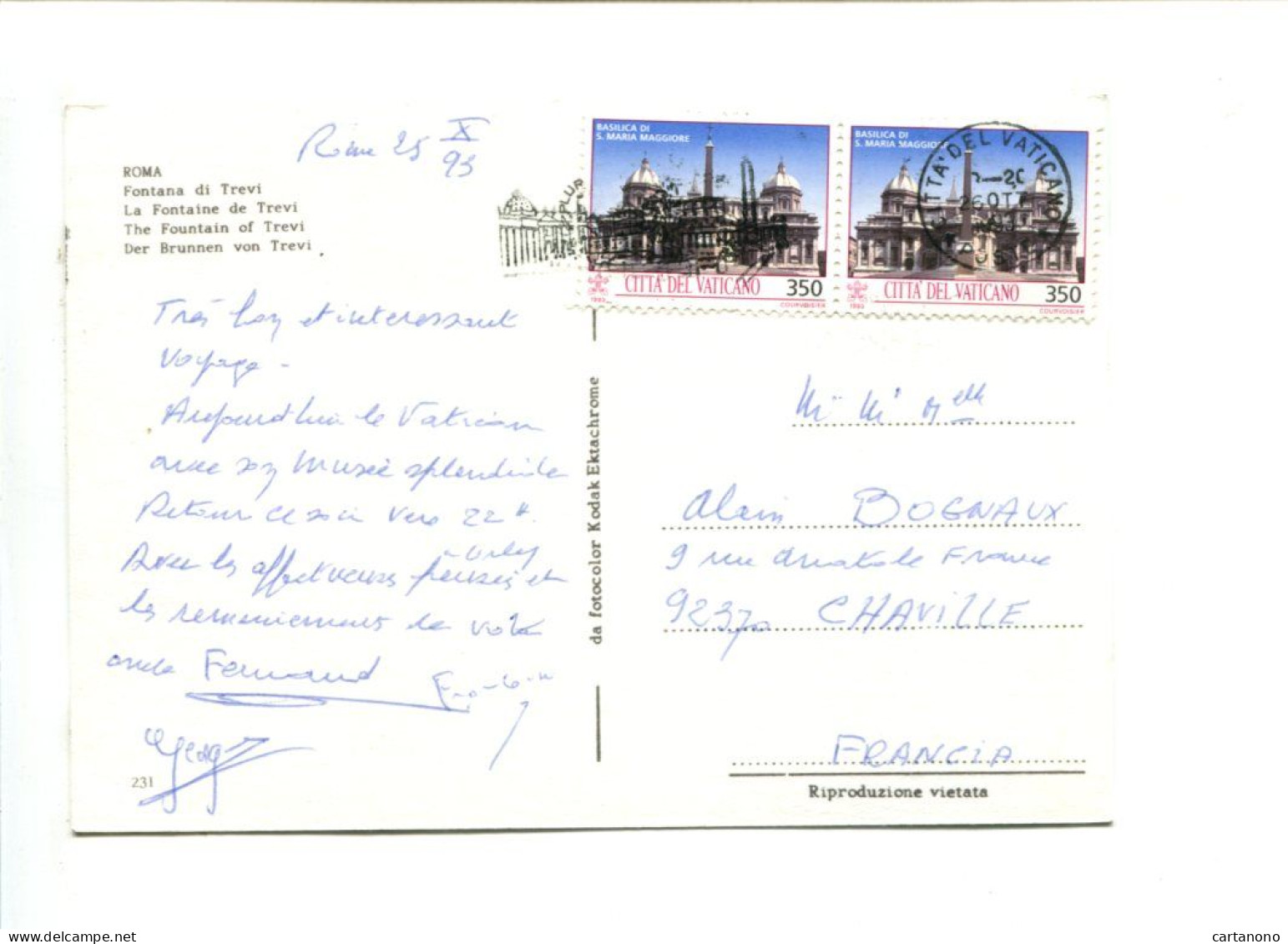 VATICAN - Affranchissement Sur Carte Postale Pour La France - Briefe U. Dokumente
