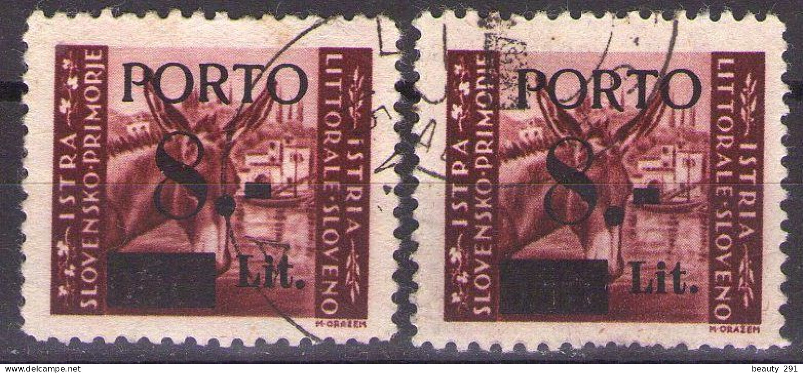 1945 ISTRIA E LITORALE SLOVENO SEGNATASSE,PORTO ,Sass.3   TIP I,II  USED - Occup. Iugoslava: Litorale Sloveno