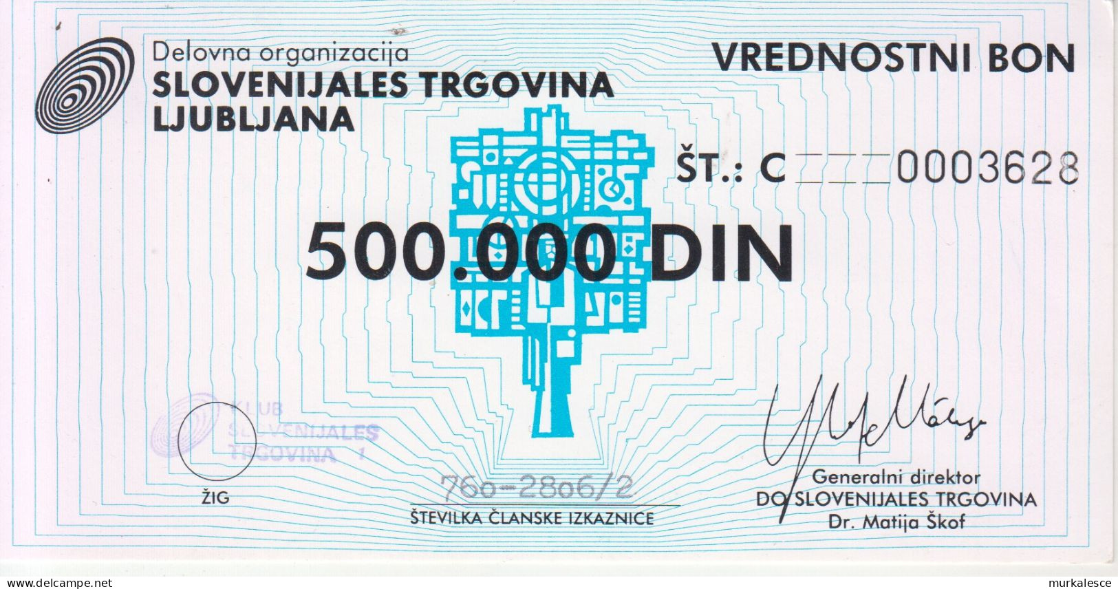 8871    SLOVENIJA   BON   500.000  DINARA - Eslovenia