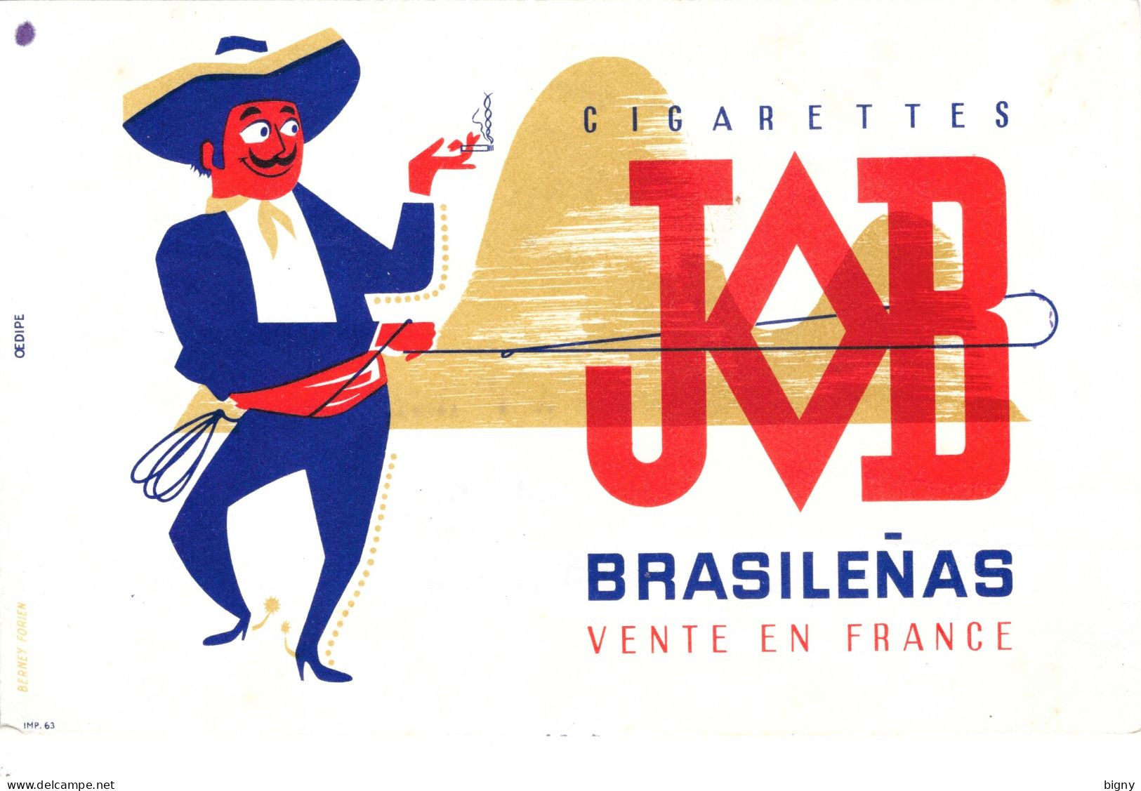 BUVARD - CIGARETTES  " JOB "  Brasilenas - Tabac & Cigarettes