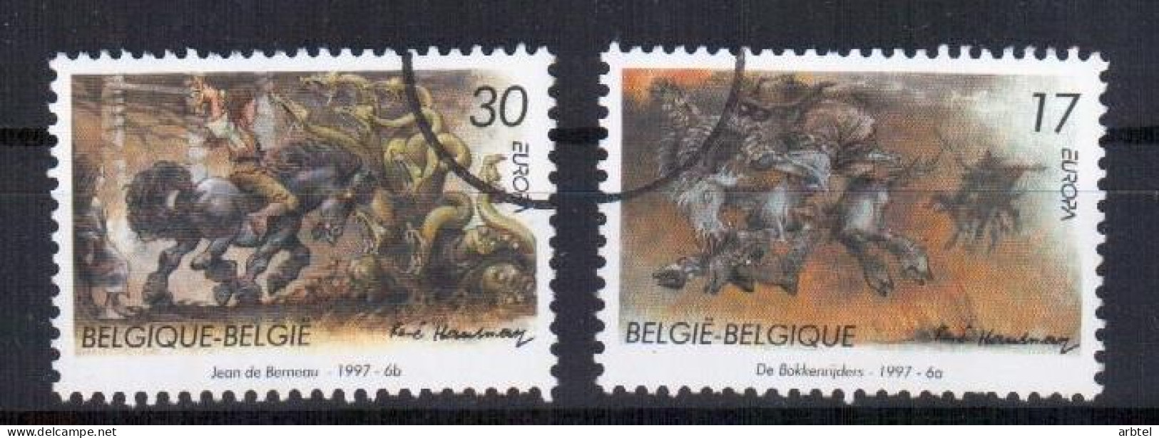 BELGICA SELLO MUESTRA SPECIMEN EUROPA 1997 MITOLOGIA - Mythologie