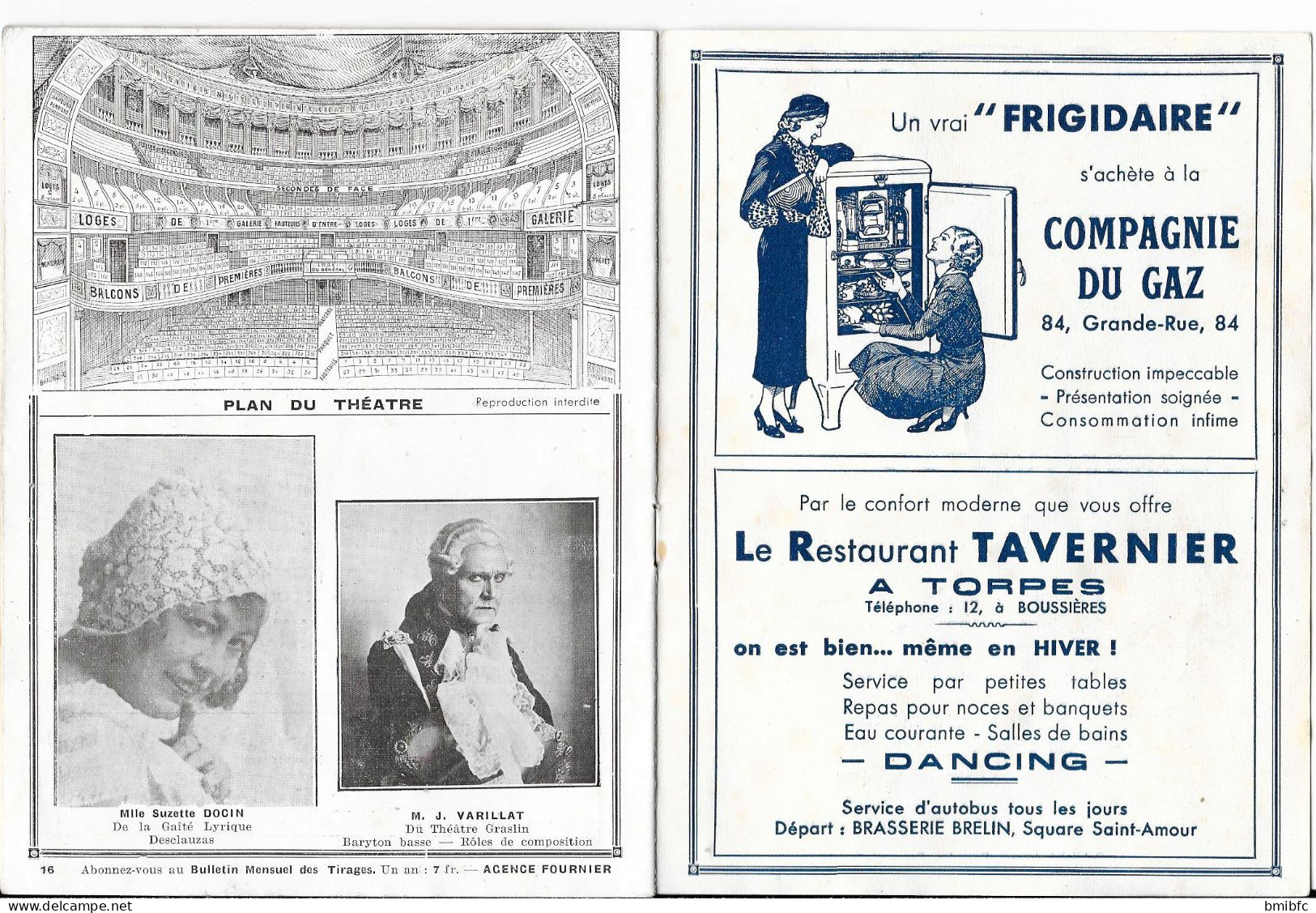 Saison 1935-1936 - Théâtre Municipal de BESANÇON - Programme - Prix 1 Fr. 50  - (Nombreuses publicités Commerciales)