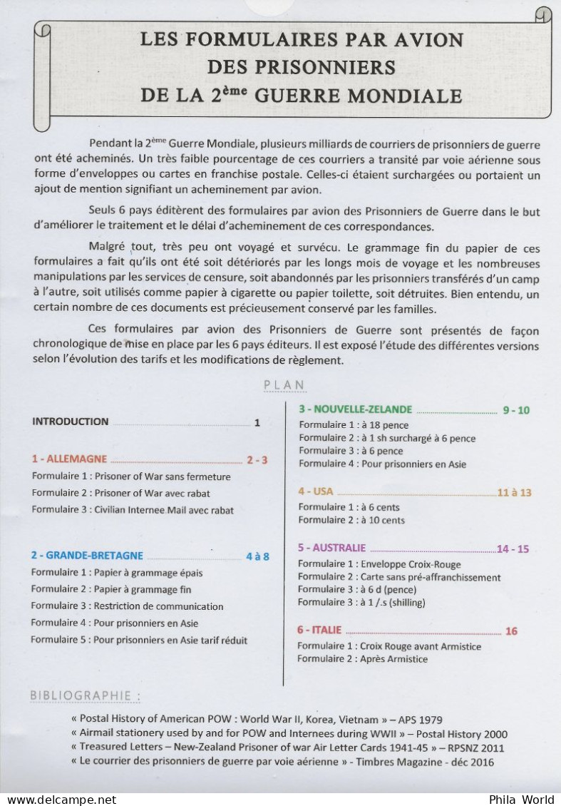 COLLECTION Entier Postal Stationery POW WW2 Partie1 ALLEMAGNE Formulaires Avion Prisonniers 2ème Guerre Mondiale - Militaria