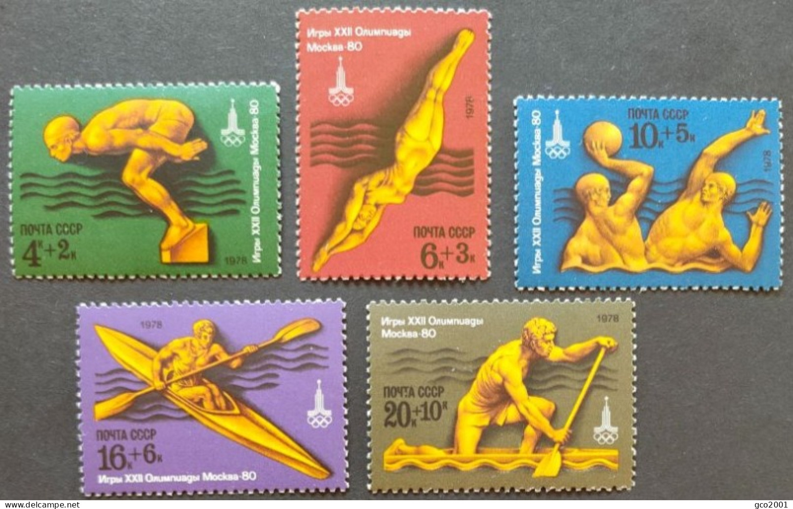 RUSSIE / YT 4466 - 4470 / SPORT - PLONGEON - CANOE - KAYAK - WATER POLO - NATATION / NEUFS ** / MNH - Kunst- Und Turmspringen