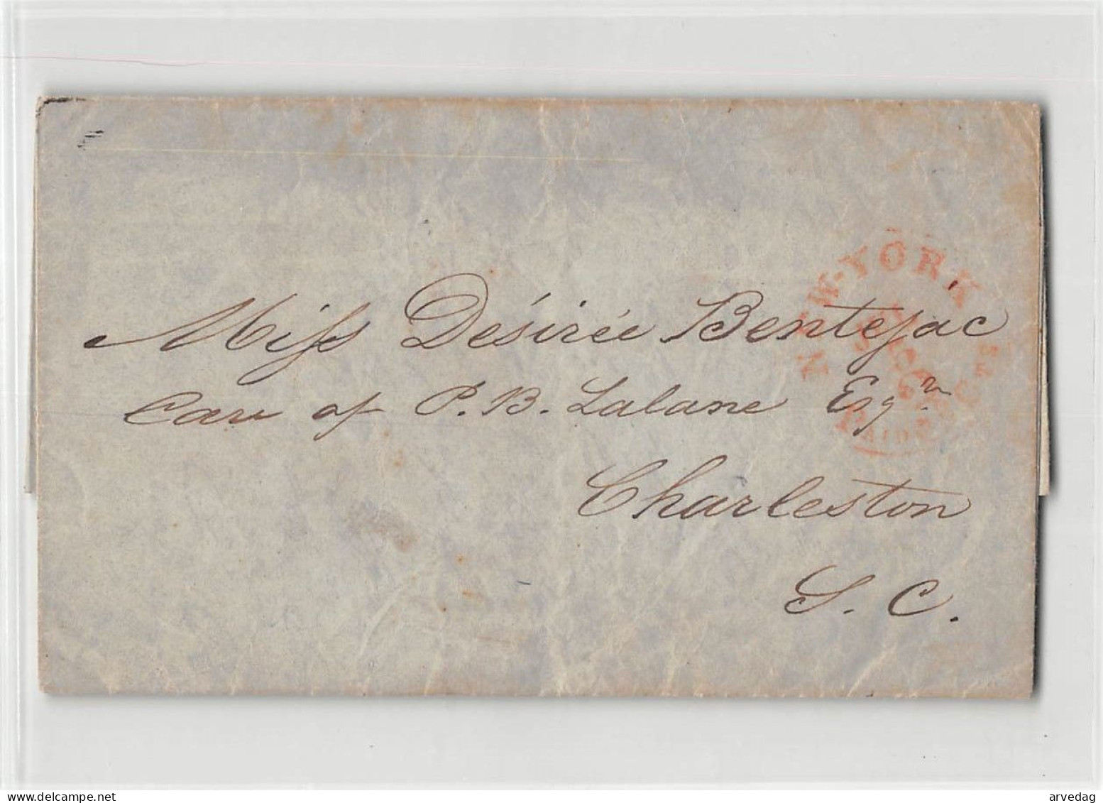 18004 NEW YORK To CHARLESTON - 1853 - WITH TEXT - 1845-47 Emisiones Provisionales