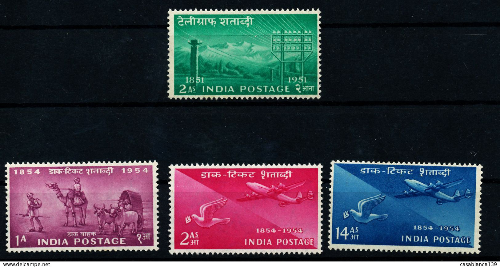 India Centenary 1954, SG346, 348, 349, 351 Michel 15€ MNH - Ungebraucht