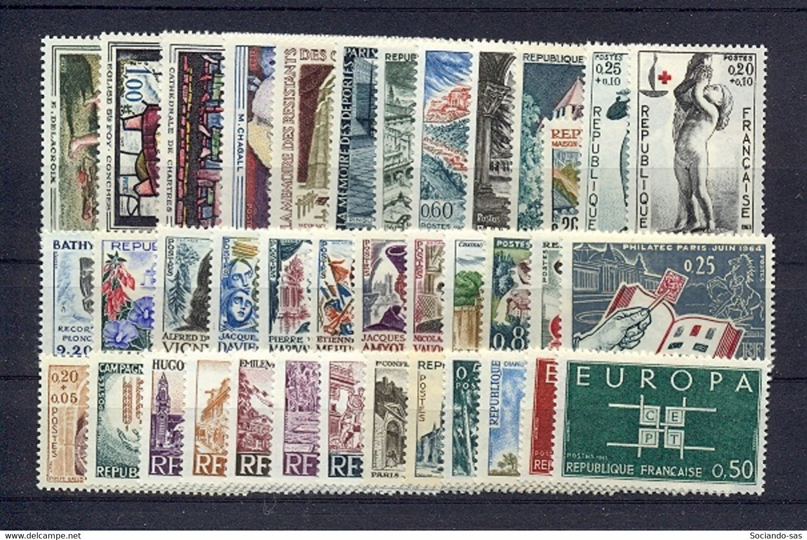 FRANCE - Année Complète 1963 - N°Yv. 1368 à 1403 - Complet - Neuf Luxe ** / MNH / Postfrisch - 1960-1969