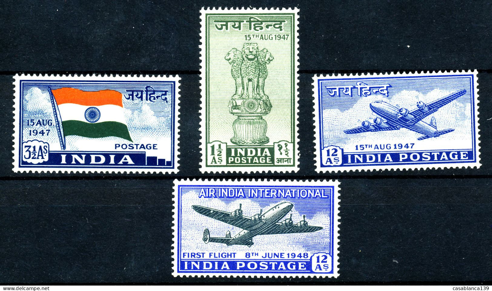 India Independence/Air Mail 1947, 301-3,304, Michel 17,50€ MNH - Ungebraucht