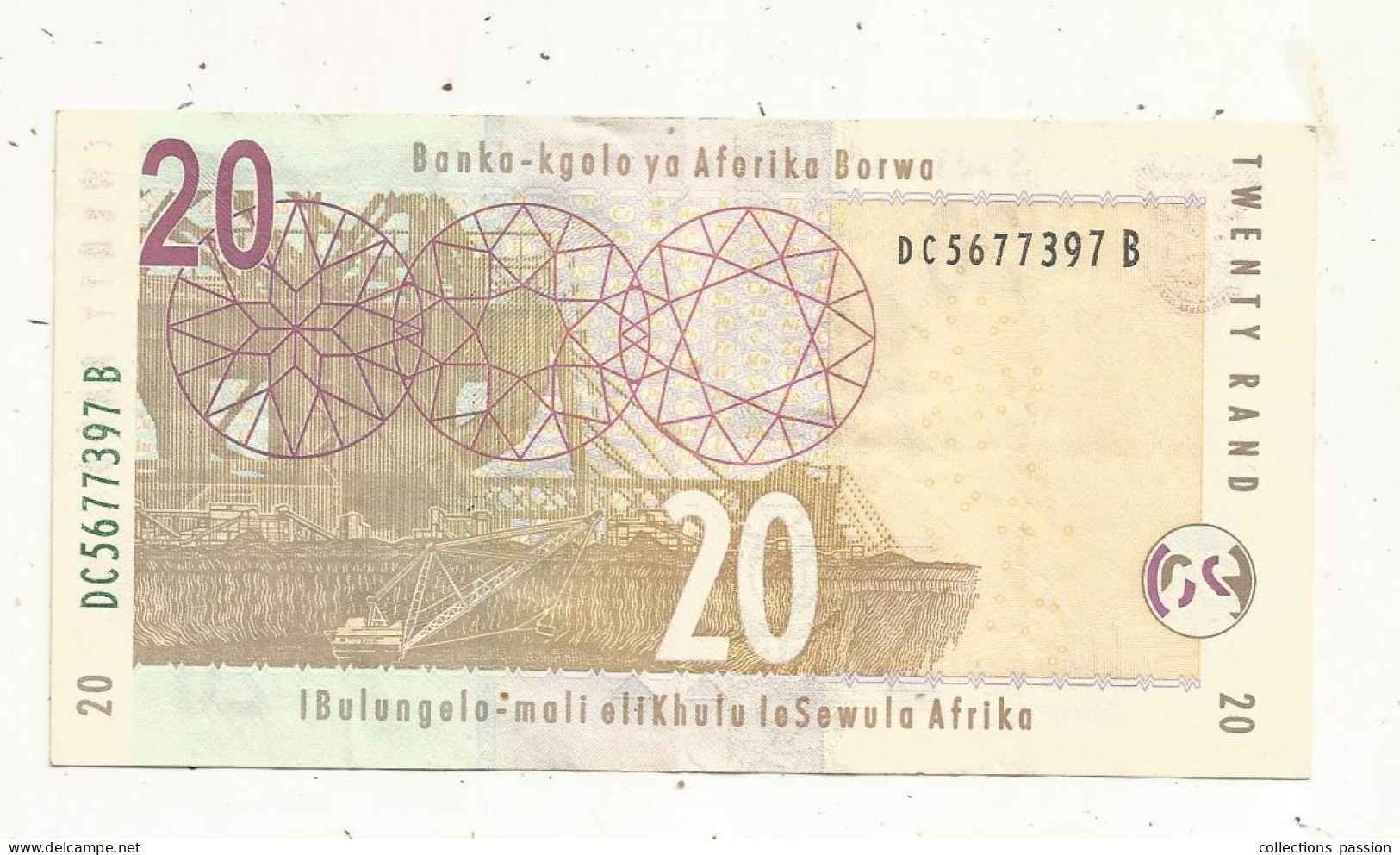 Billet, AFRIQUE DU SUD, South African Reserve Bank, 20 Rand, 2 Scans - Suráfrica