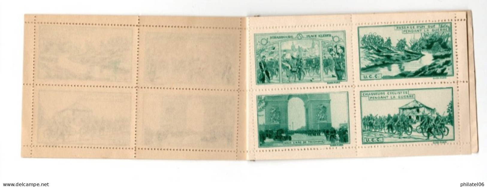 FRANCE  CARNET DE 20 VIGNETTES  CHASSEURS ALPINS  WW1  CYCLISME  VELO  COMPLET - Blocks Und Markenheftchen