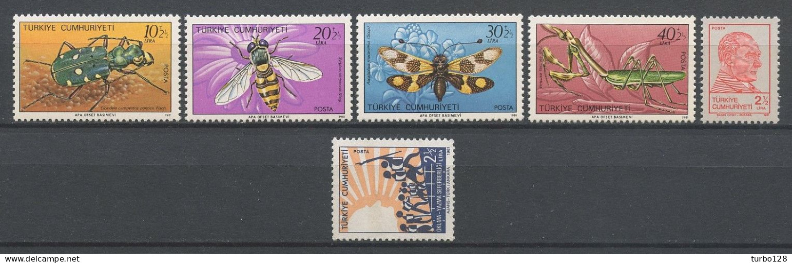 TURQUIE Année 1981 ** Complète N° 2309/2349 Neufs MNH Luxe C 37.10 € Jahrgang Ano Completo Full Year - Años Completos
