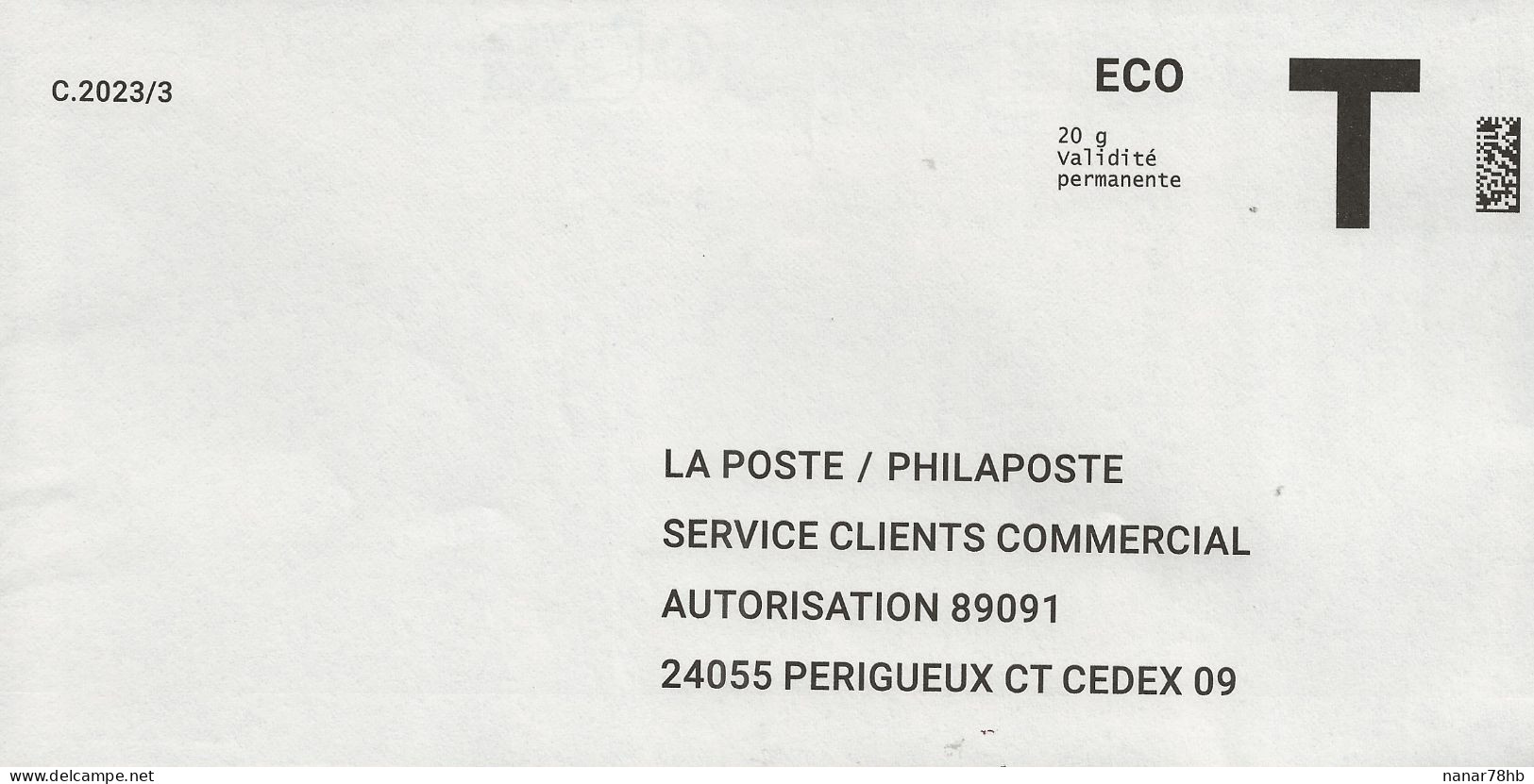 Lettre T Eco 20gr La Poste/Philaposte - Cards/T Return Covers