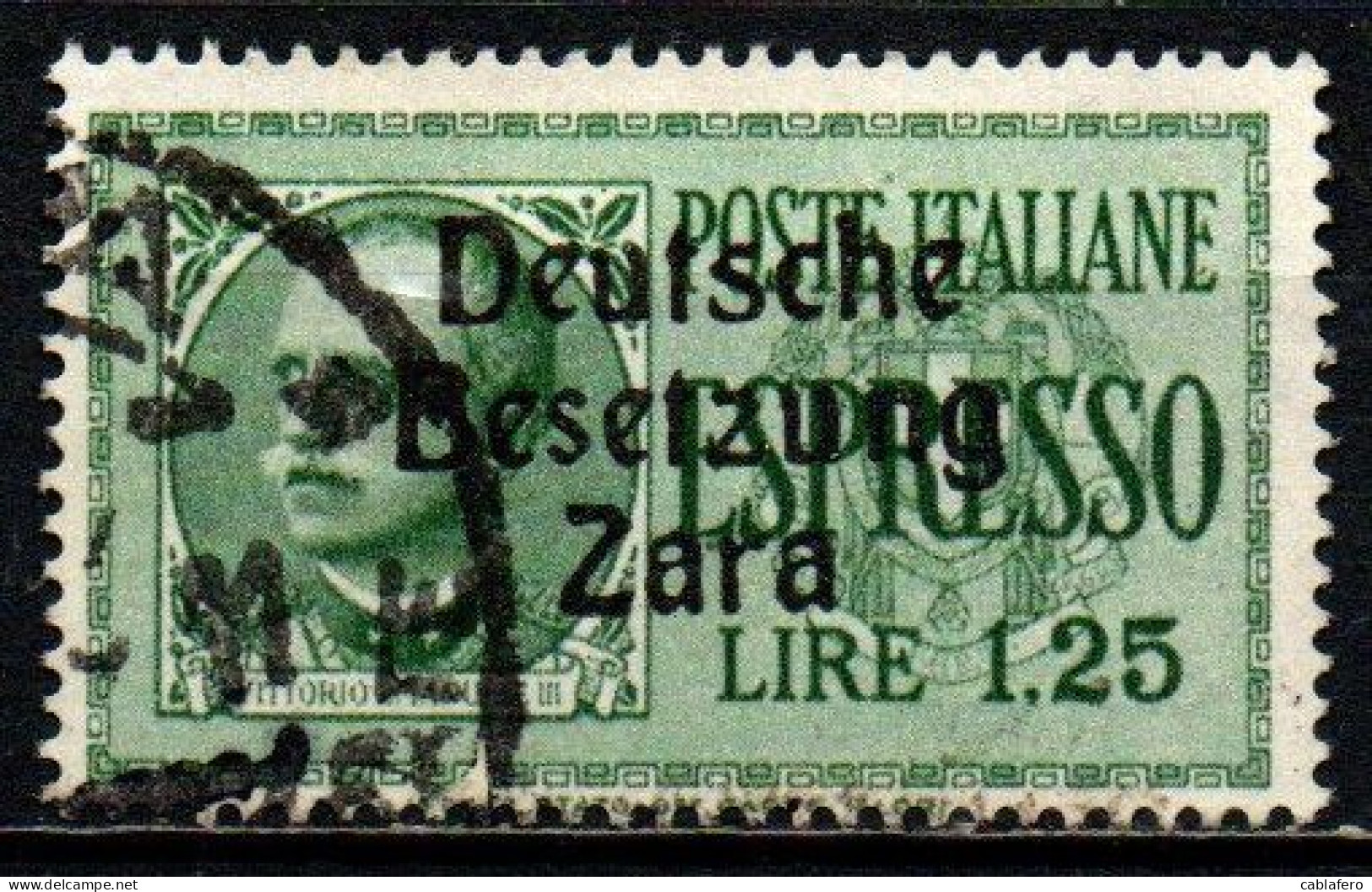 ITALIA - OCCUPAZIONE TEDESCA - ZARA - 1943 - ESPRESSO - 1,25 LIRE - USATO - Deutsche Bes.: Zara