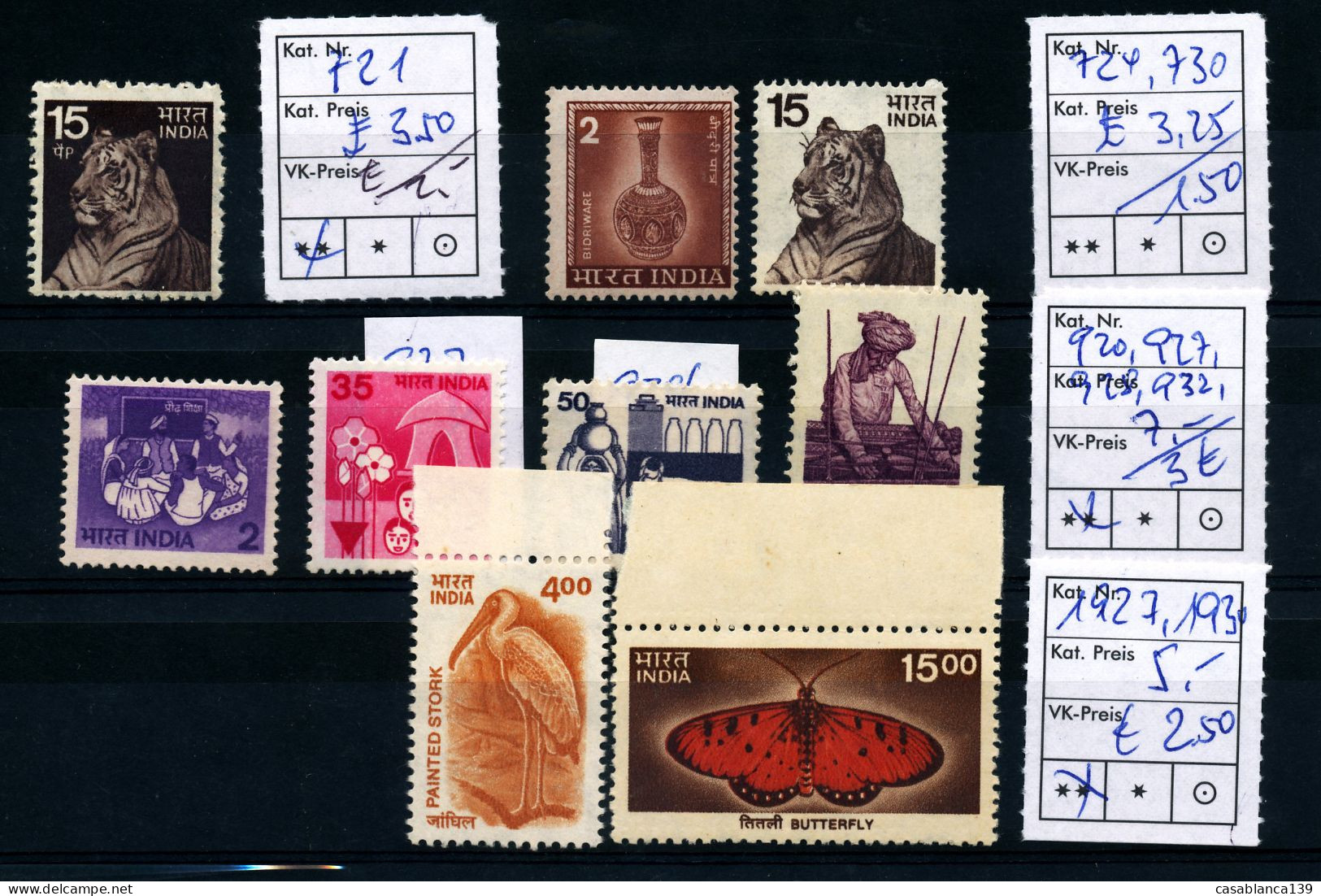 India 1965, Selection Of Items Of Basic Series 21€ - Ongebruikt