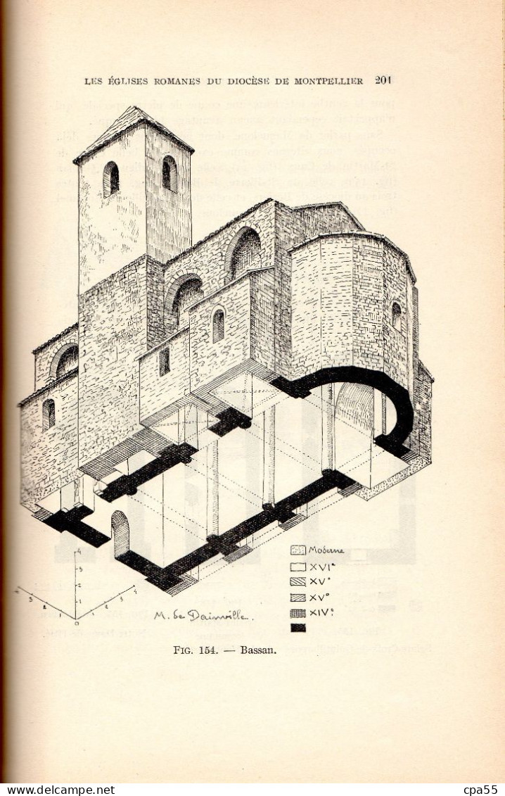 LES EGLISES ROMANES DU DIOCESE DE MONTPELLIER Par Maurice De Dainville  -  2 TOMES BIEN RELIES à Voir - Auvergne