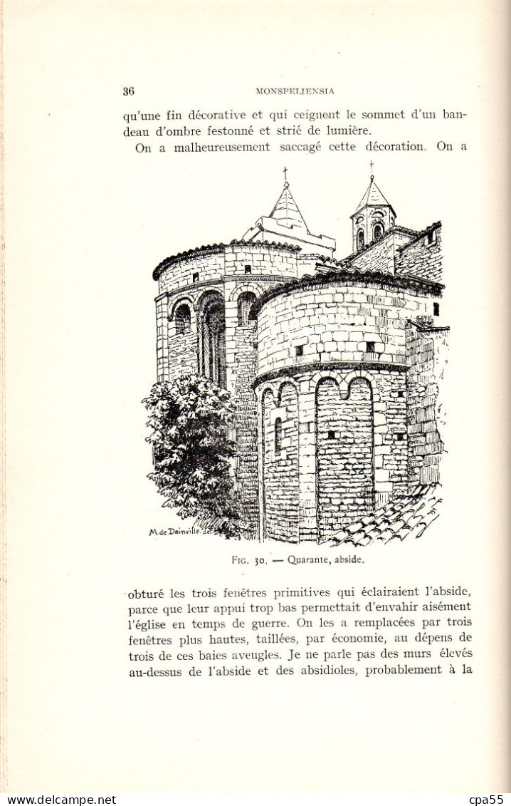 LES EGLISES ROMANES DU DIOCESE DE MONTPELLIER par Maurice de Dainville  -  2 TOMES BIEN RELIES à voir