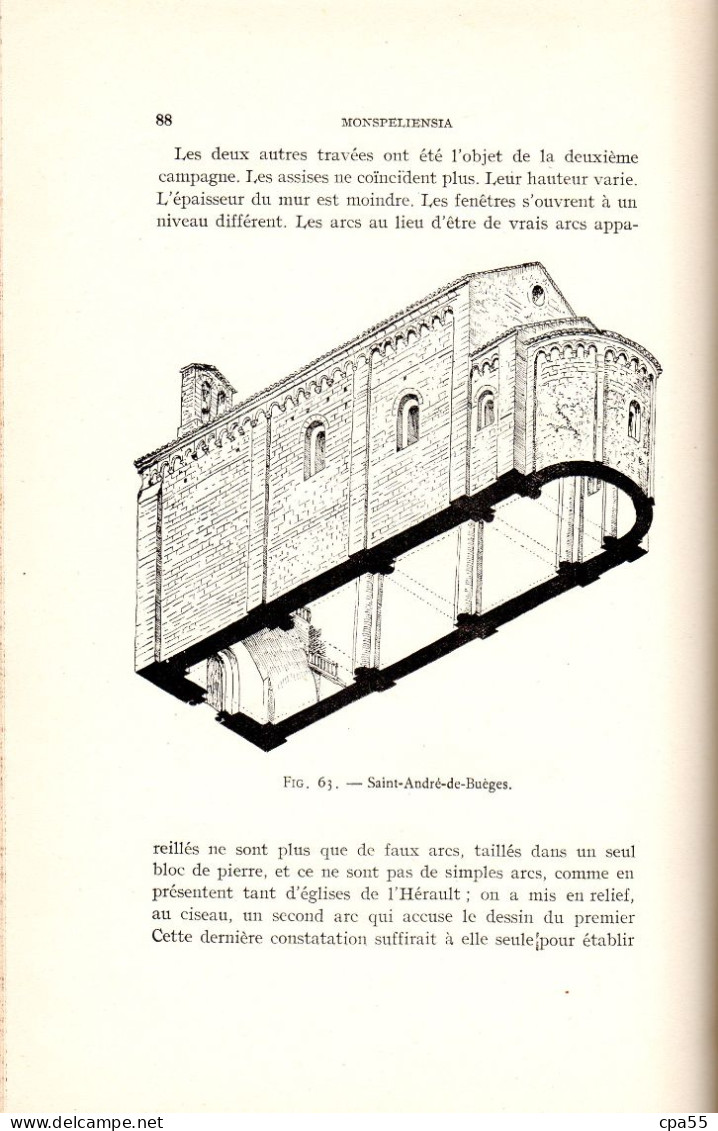 LES EGLISES ROMANES DU DIOCESE DE MONTPELLIER par Maurice de Dainville  -  2 TOMES BIEN RELIES à voir