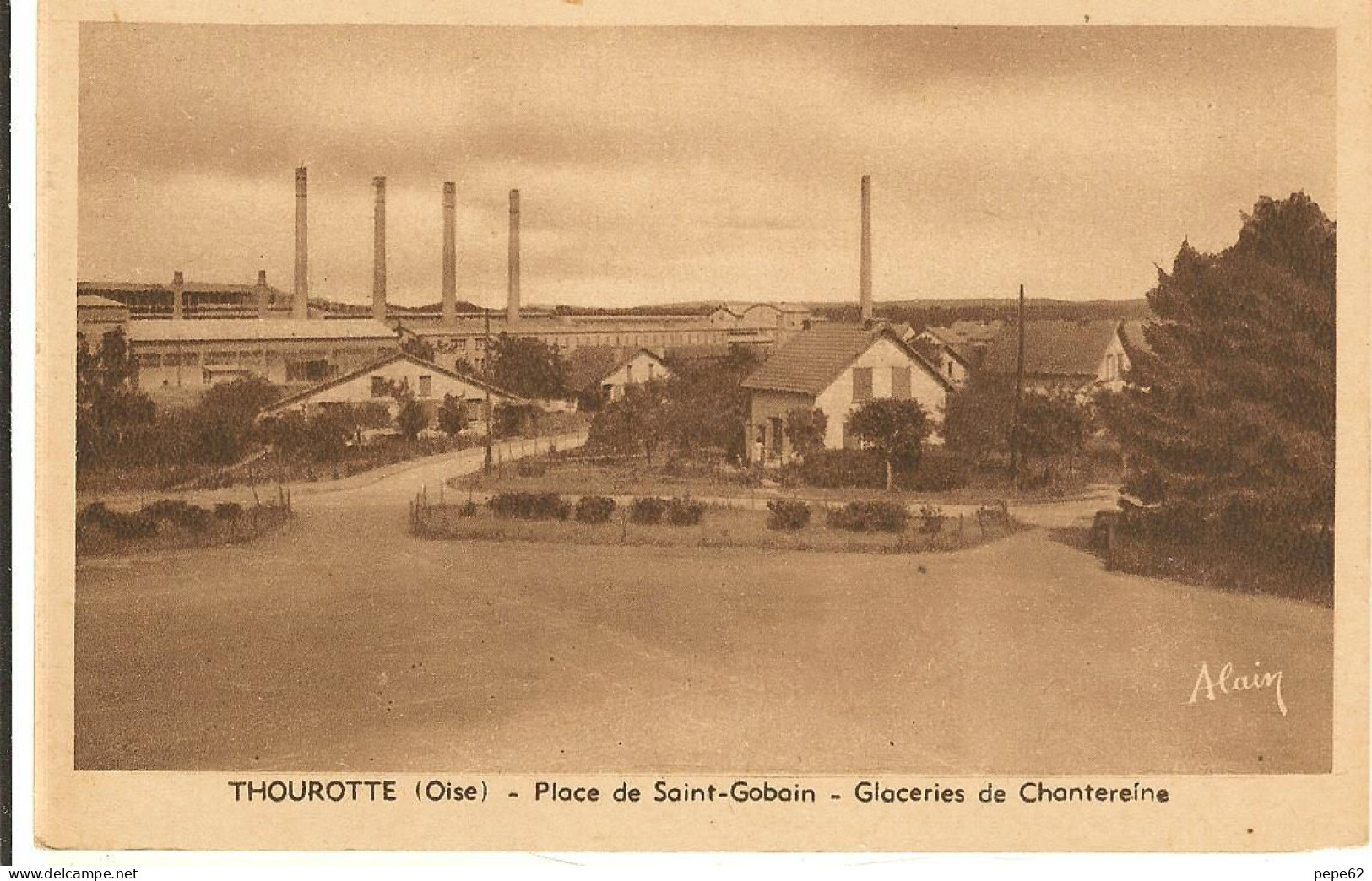 Thourotte-place De Saint Gobain-glaceries De Chantereine--cpa - Thourotte