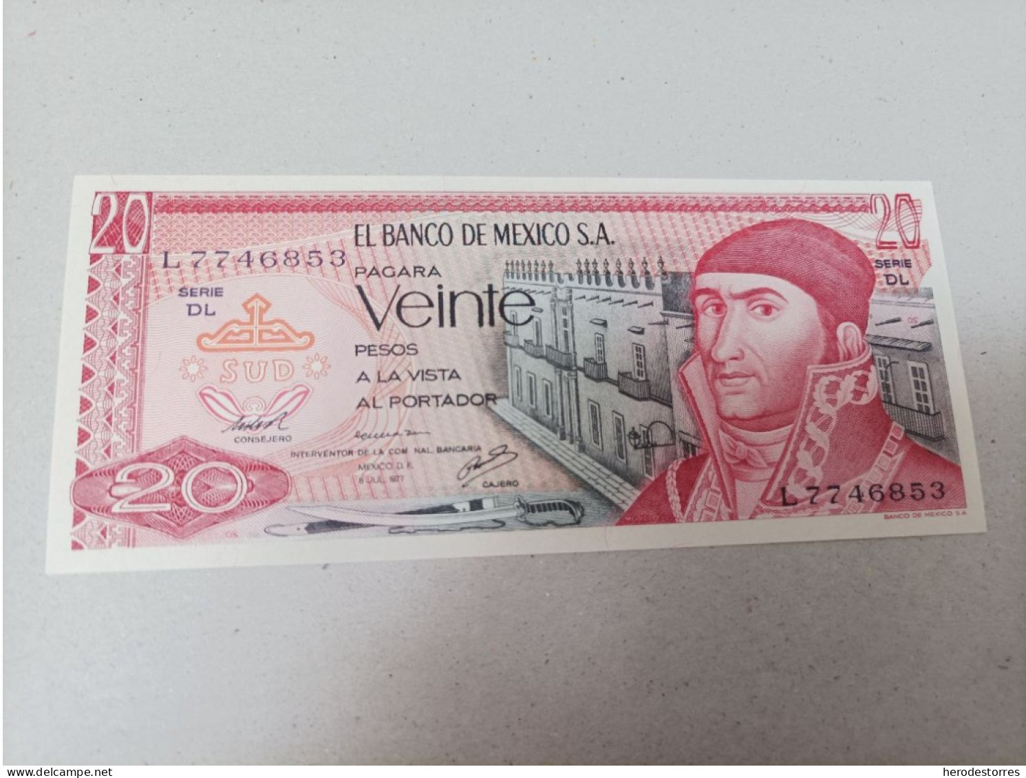 Billete De México 20 Pesos Del Año 1977, UNC - Mexique