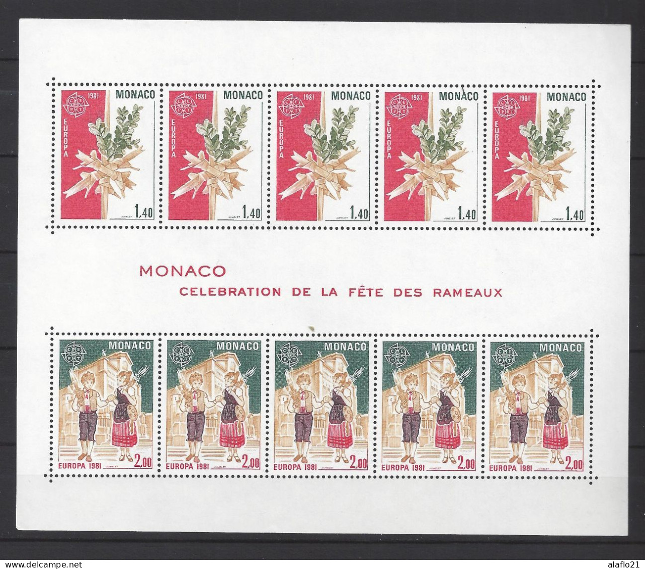 MONACO - BLOC N° 19 - FÊTE Des RAMEAUX - EUROPA - NEUF SANS CHARNIERE - MNH - Blocks & Sheetlets