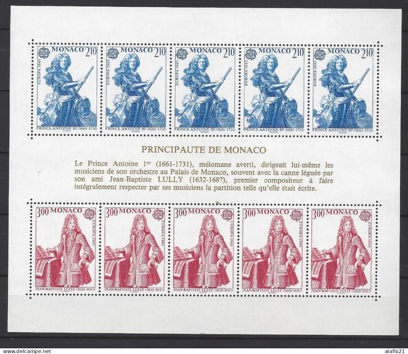 MONACO - BLOC N° 30 - ANNEE De La MUSIQUE - EUROPA - NEUF SANS CHARNIERE - MNH - Blocks & Sheetlets