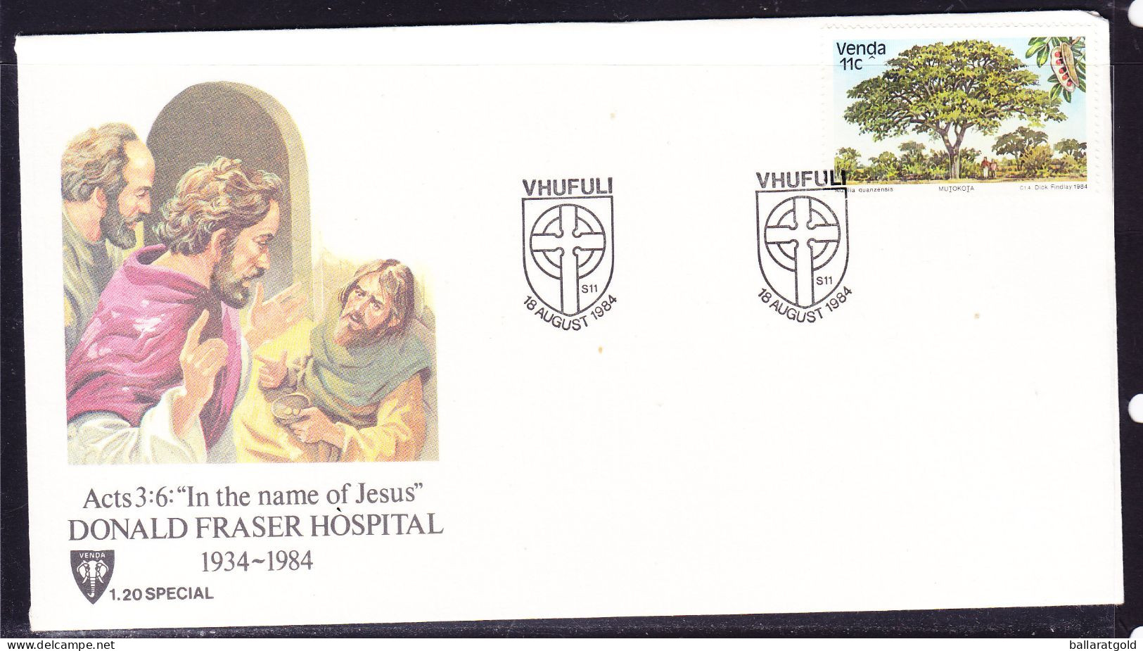 Venda 1984 Donald Fraser Hospital First Day Cover 1.20 - Venda