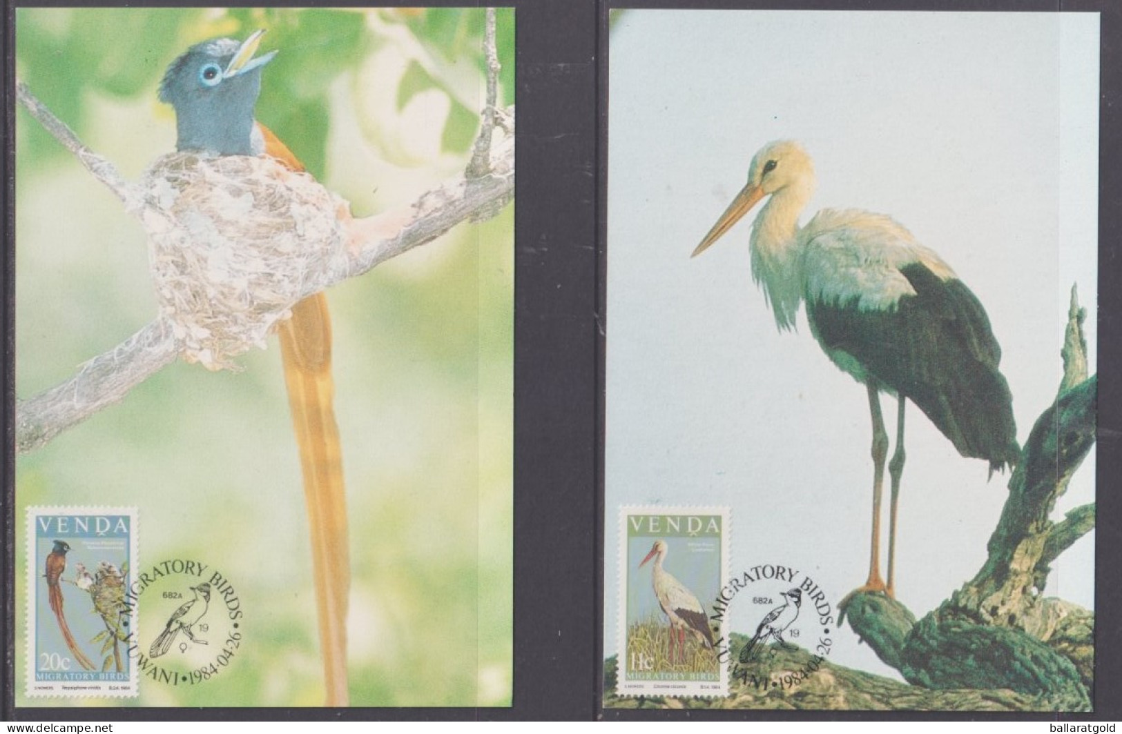 Venda 1984 Migratory Birds Set 4 Maxi Cards - Venda
