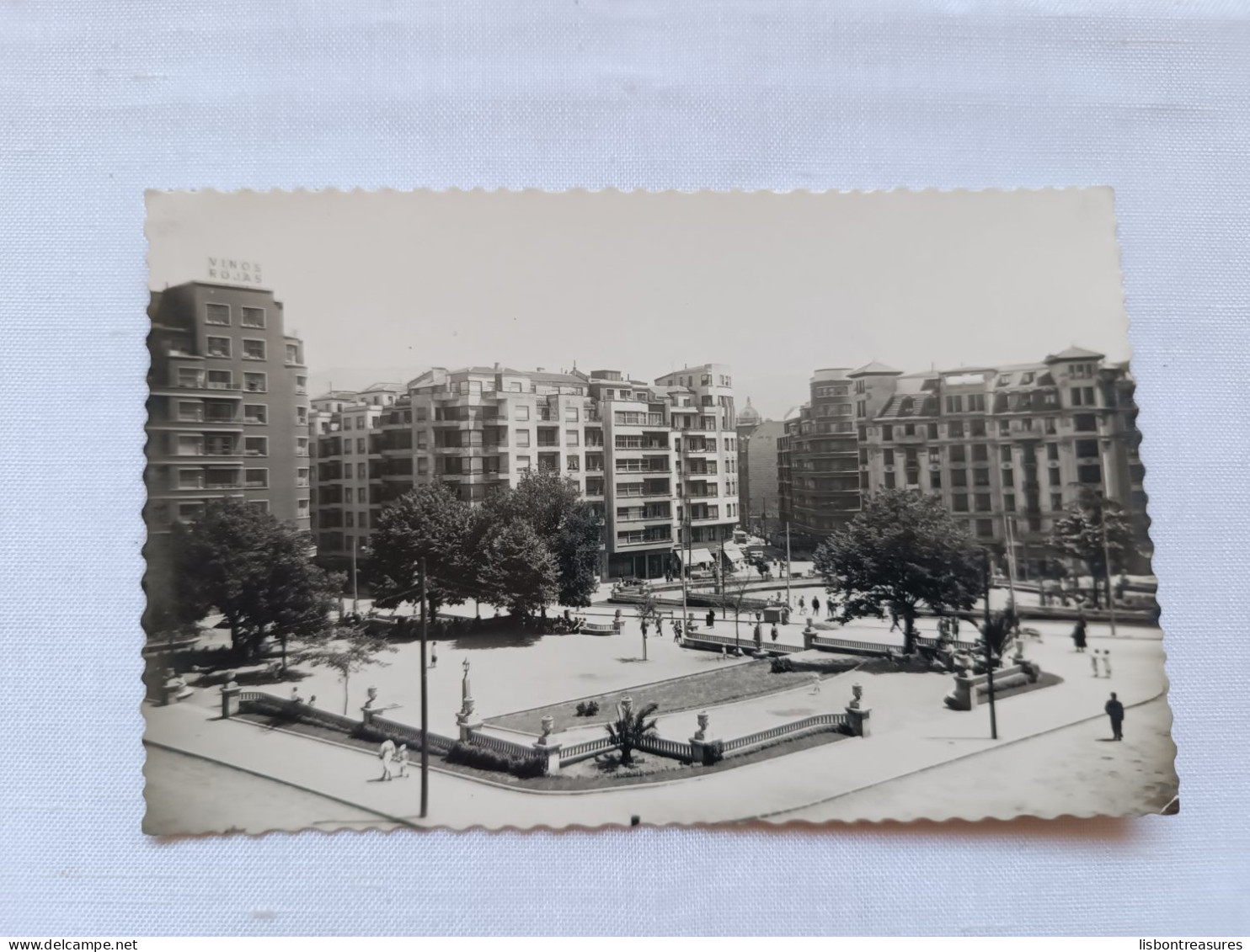 ANTIQUE POSTCARD SPAIN BILBAO - PLAZA DE INDAUCHU CIRCULATED 1958 - Vizcaya (Bilbao)