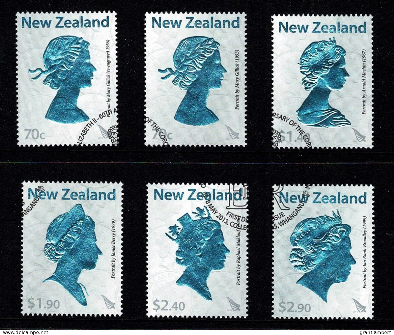 New Zealand 2013 Coronation Anniversary Queen Elizabeth  Set Of 6 Used - Usados