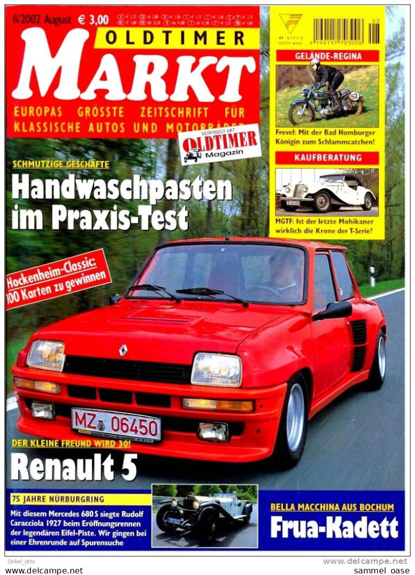 Oldtimer Markt 8.2002 - Renault 5 - Kleiner Freund Wird 30 - Auto & Verkehr