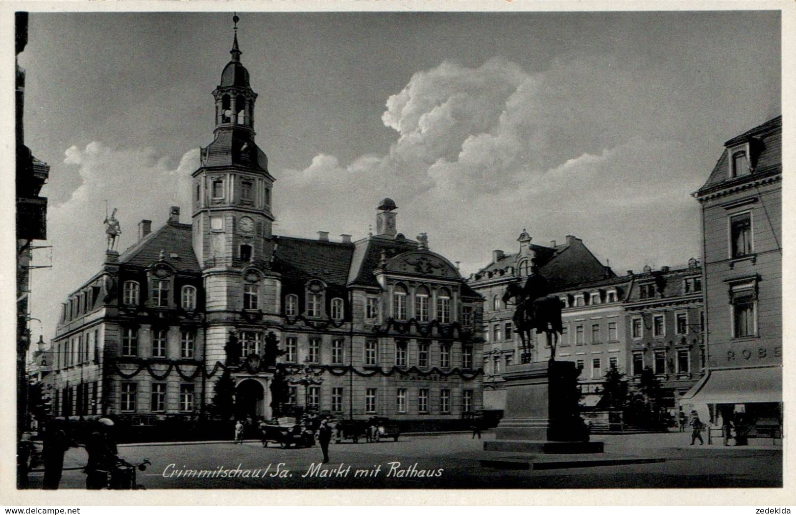 G5137 - Crimmitschau Markt Rathaus Denkmal - Verlag C. Richter - Crimmitschau