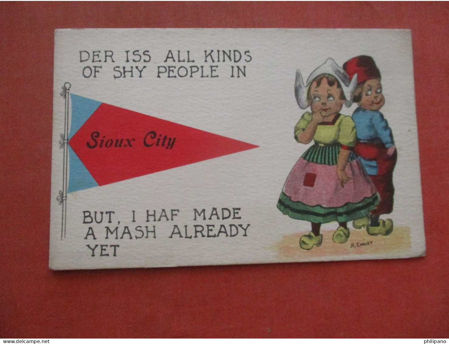 Signed Artist Dutch Children    Sioux City  Iowa > Sioux City   Ref  6192 - Sioux City