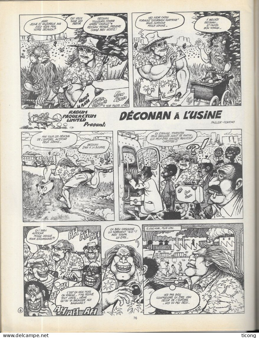 BD PILOTE 1978 NUMERO 45 - CARICATURE LE MUSEE PILOTE ( POLITIQUE ) JC DENIS, PAILLIER COUCHO, LAUZIER, HARLE, LORO..... - Pilote