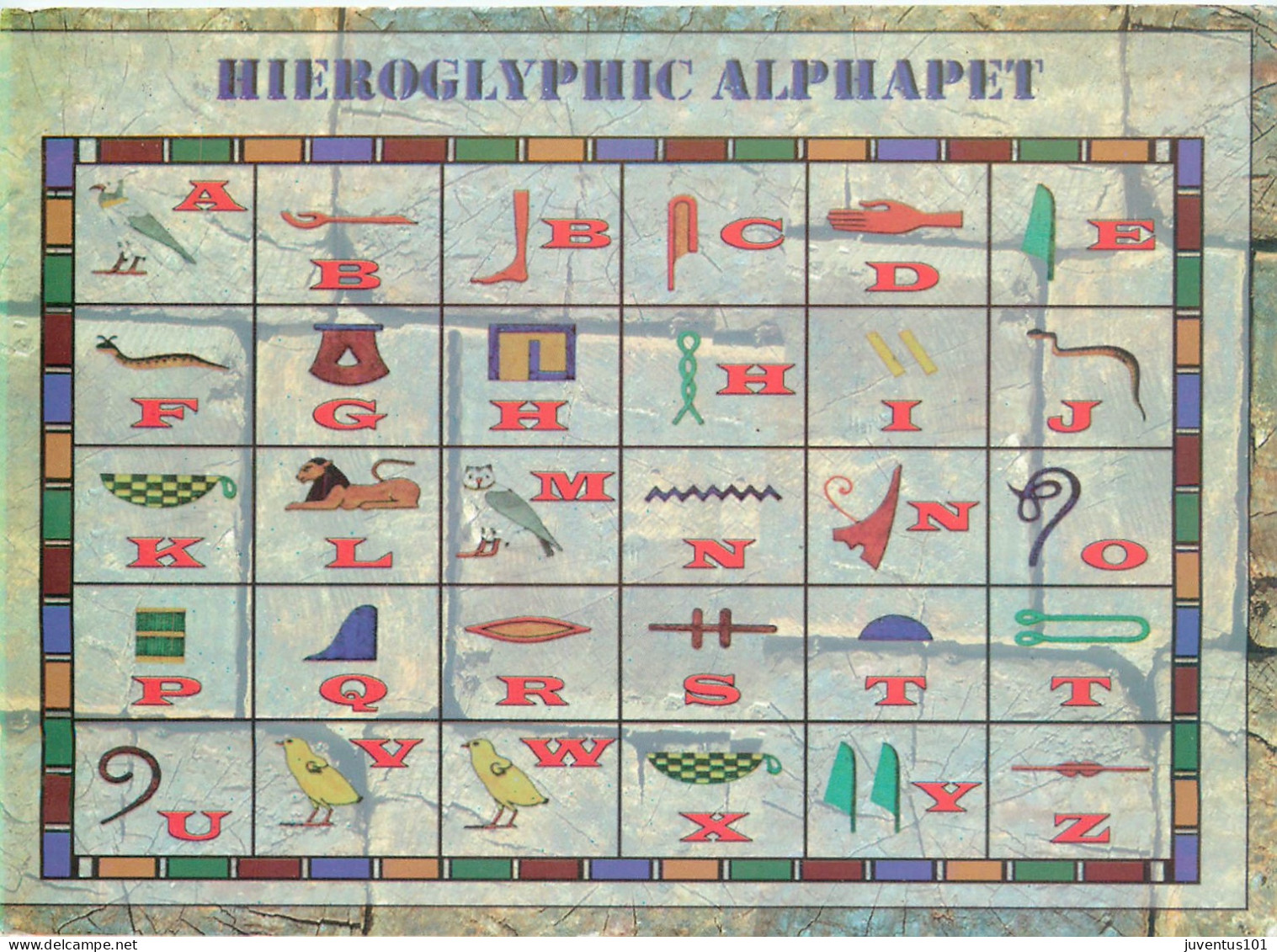 CPSM Sant Moneka-Aswan-Hieroglyphic Alphabet-Format Spécial      L2384 - Aswan