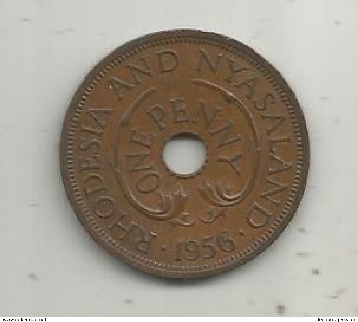 Monnaie, RHODESIA AND NYASALAND, RHODESIE, 1956, One Penny, The Second Queen Elizabeth - Rhodésie