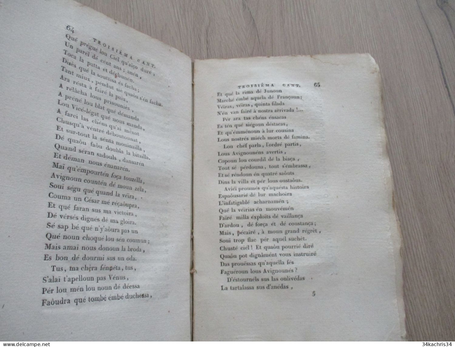 Provençal félibre Lou Siéché dé Caroussa pouéma patois séguit... segounda editoun Montpéié Montpellier 136p