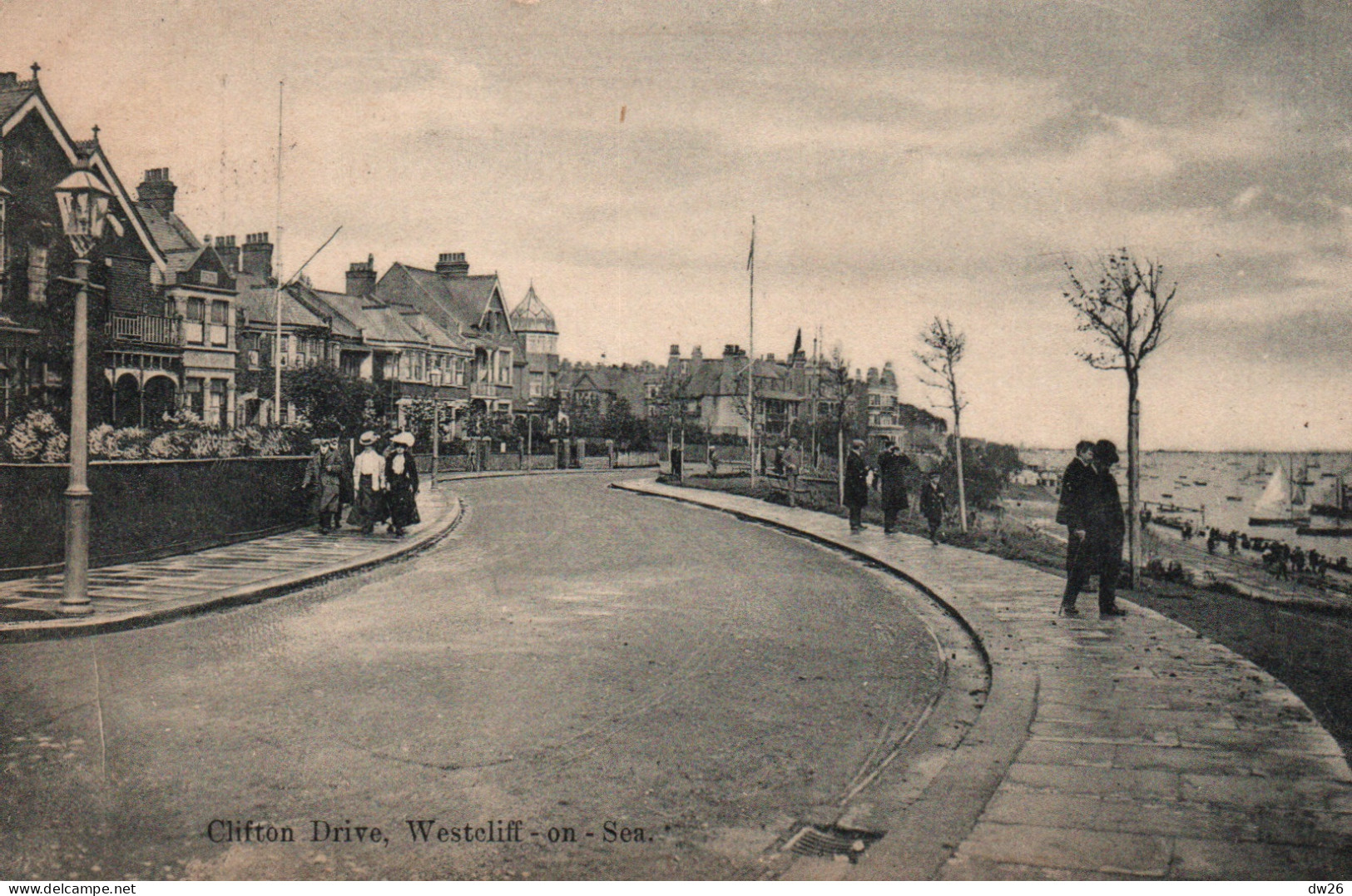 Clifton Drive Westcliff-on-Sea (Essex) - Fury & Co. Postcard 1909 - Southend, Westcliff & Leigh