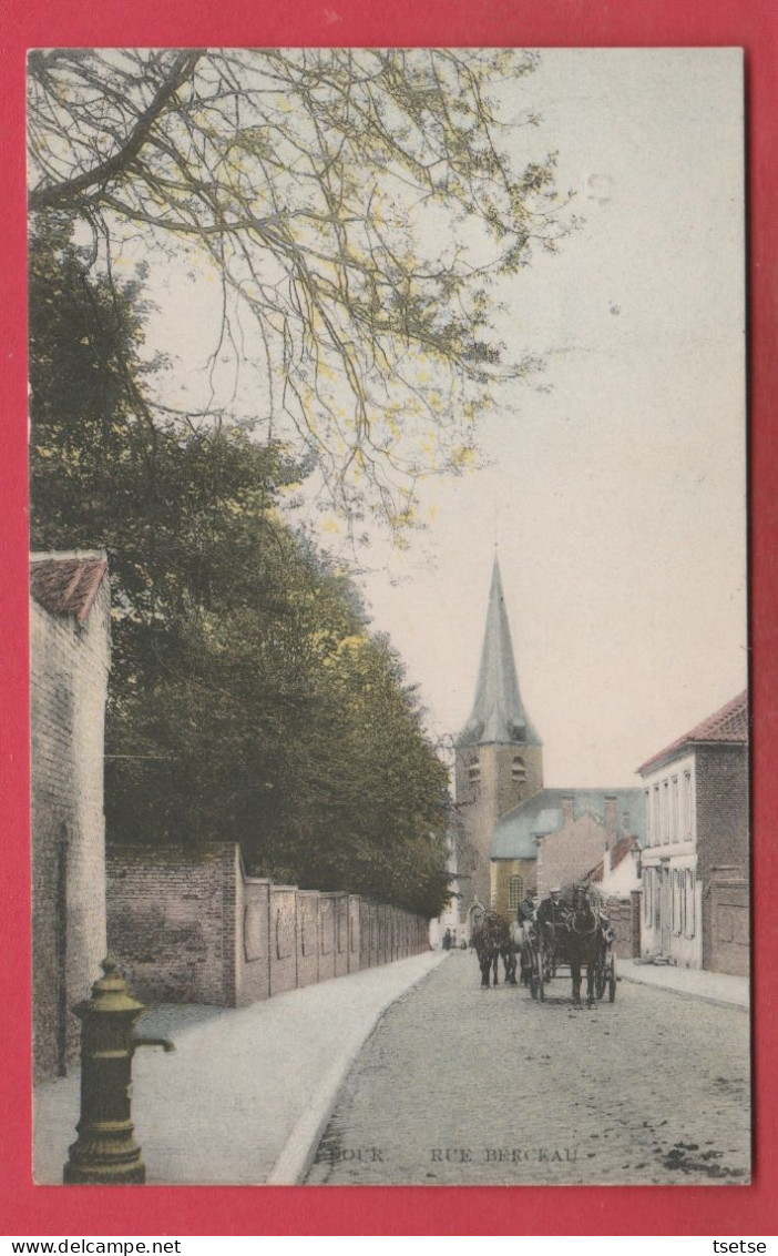 Dour - Rue Berceau... Attelage ... Jolie Vue Couleur - 1907 ( Voir Verso ) - Dour