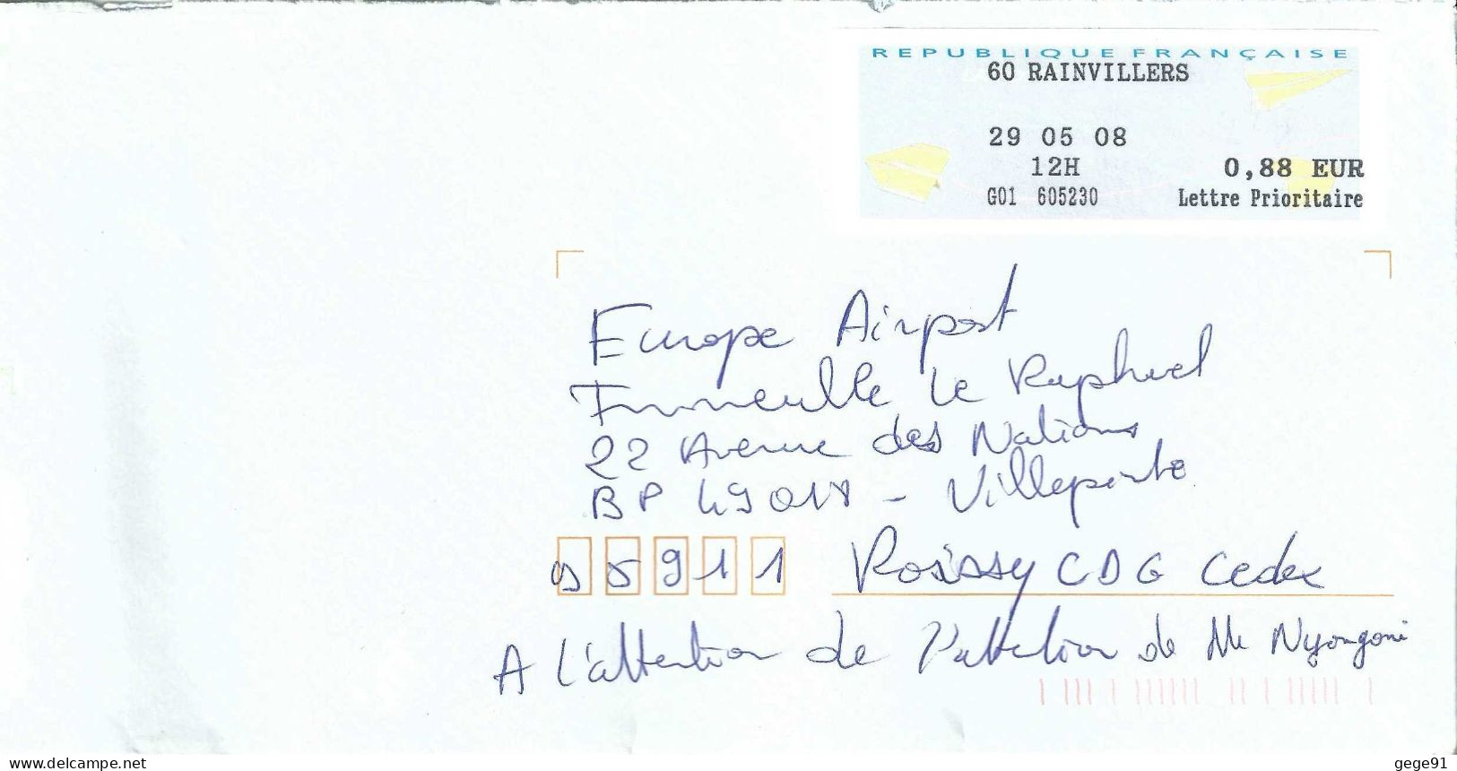 Vignette D'affranchissement De Guichet - MOG - Rainvilliers - Oise - 2000 Type « Avions En Papier »