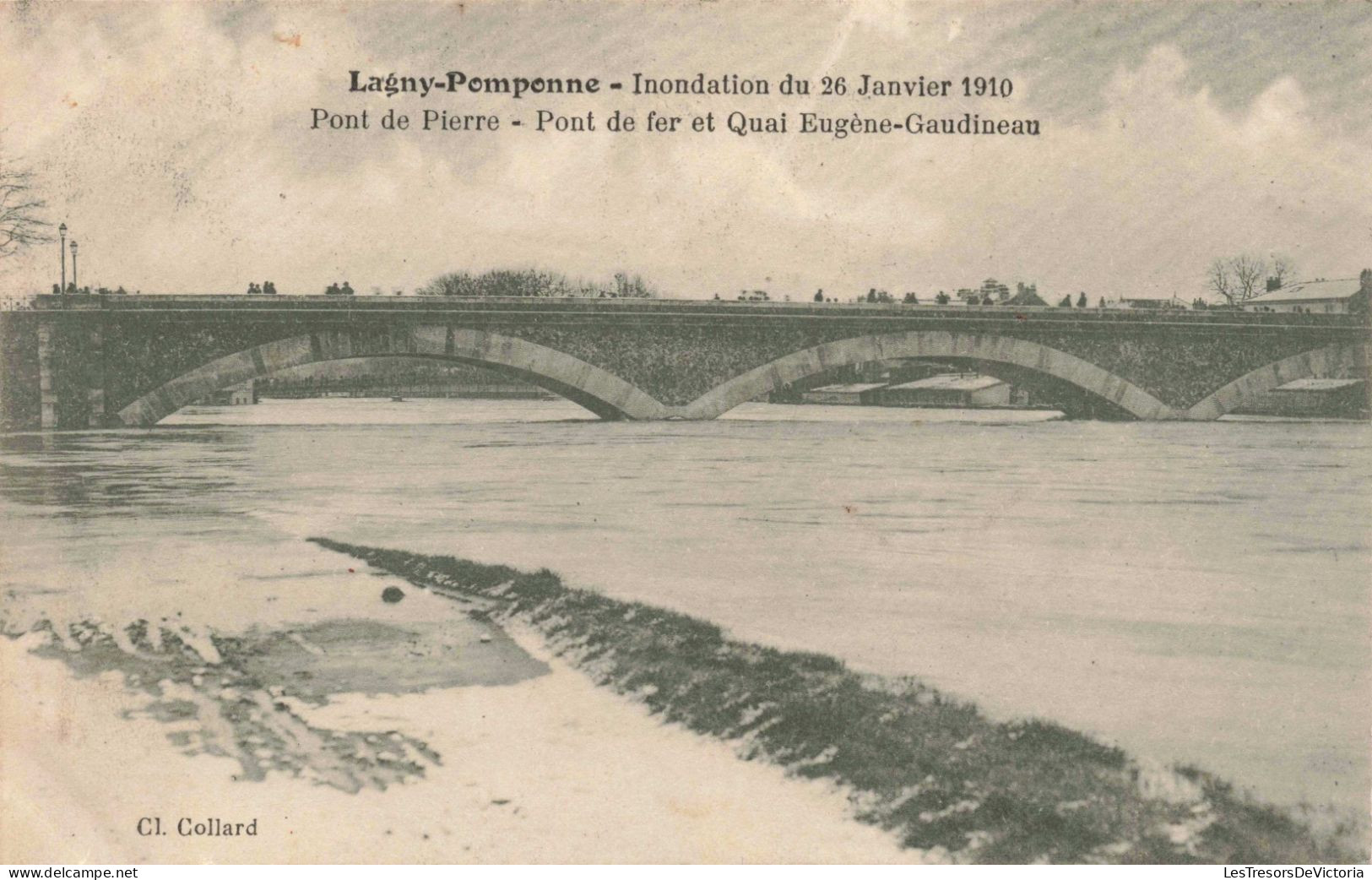 FRANCE - Lagny Pomponne - Inondation Du 26 Janvier 1910 - Pont De Pierre - Carte Postale Ancienne - Torcy