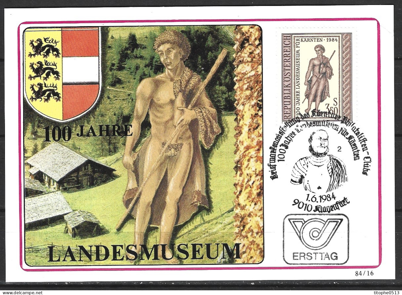 AUTRICHE. N°1608 De 1984 Sur Carte Maximum. Dionysos. - Mythologie