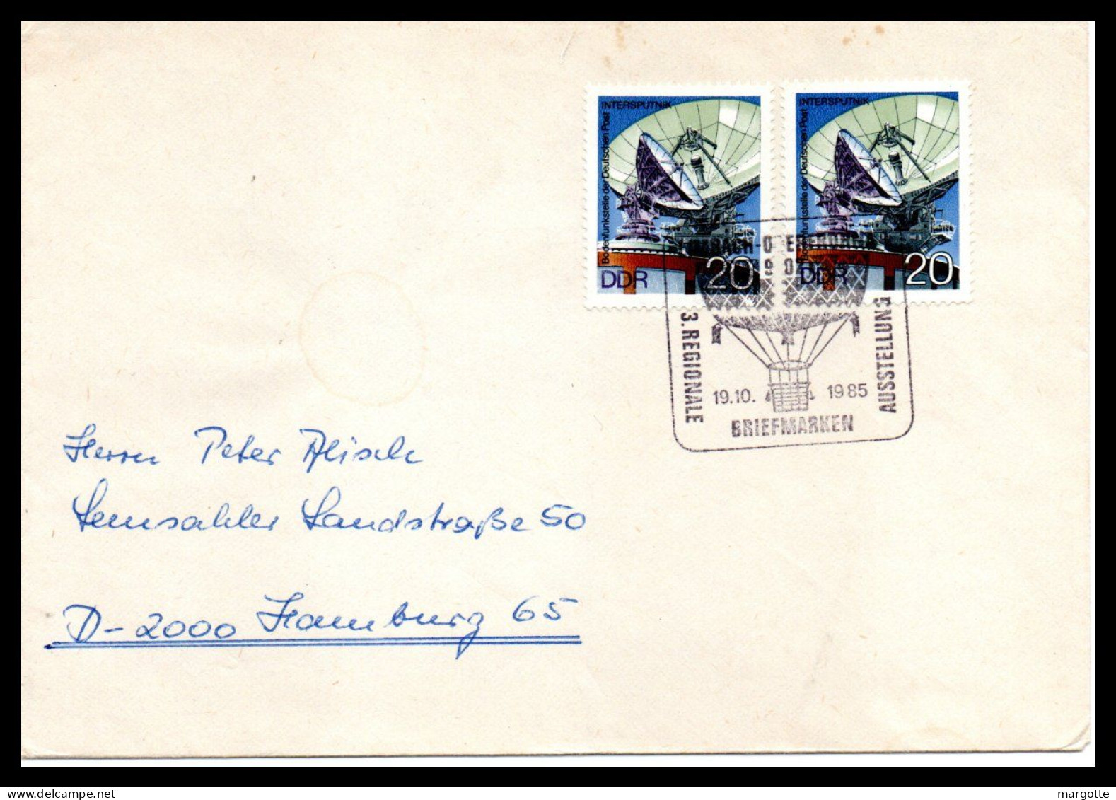 Allemagne DDR  Envoi Postal  19/10/1985 - Poste Aérienne
