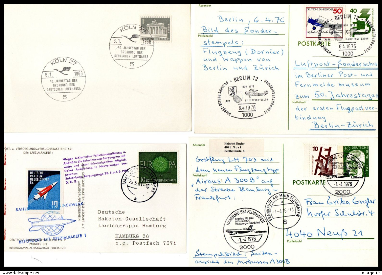 Allemagne  Envoi Postal Lot De 4 - Briefe U. Dokumente