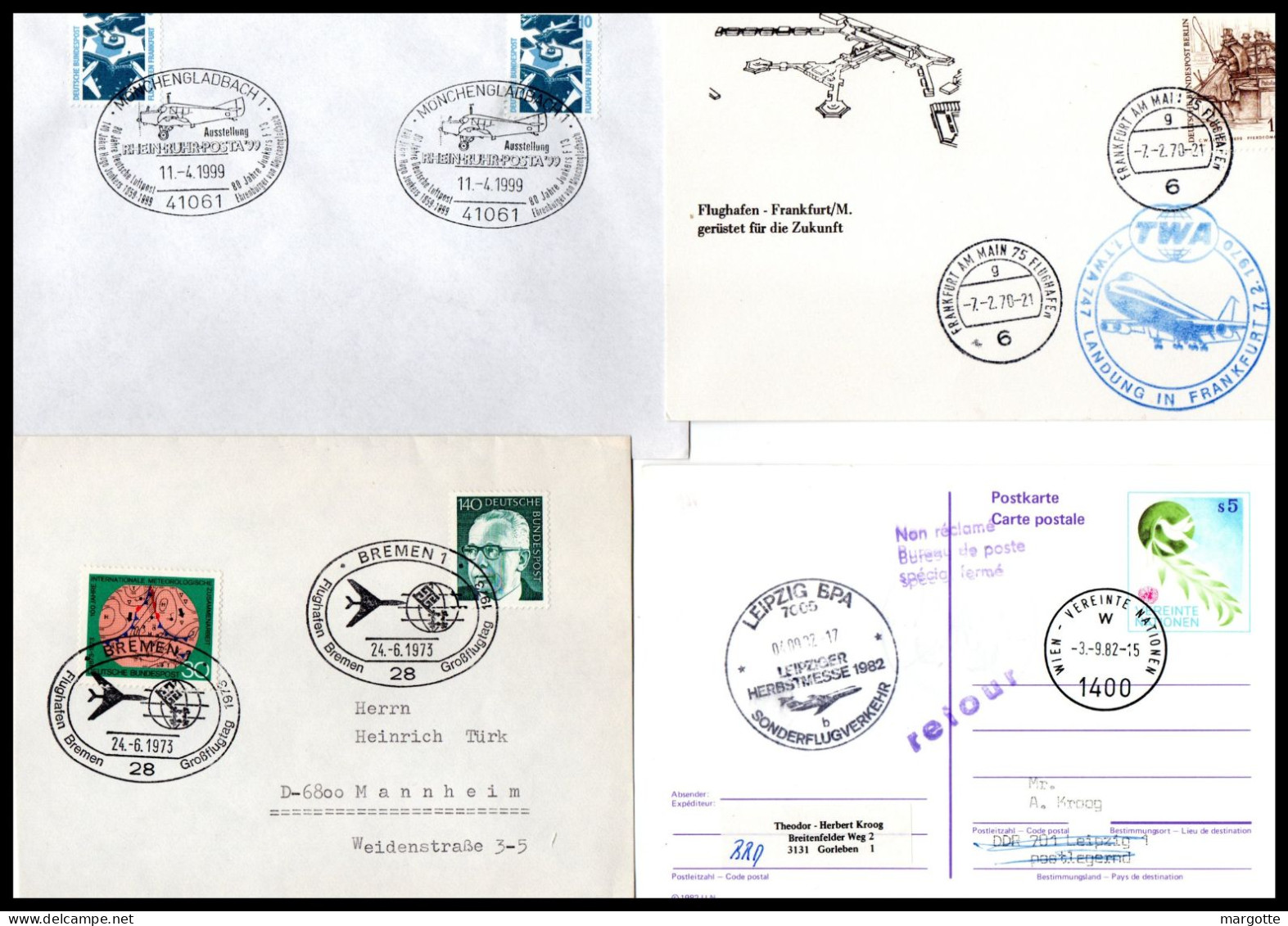 Allemagne  Envoi Postal Lot De 4 - Lettres & Documents