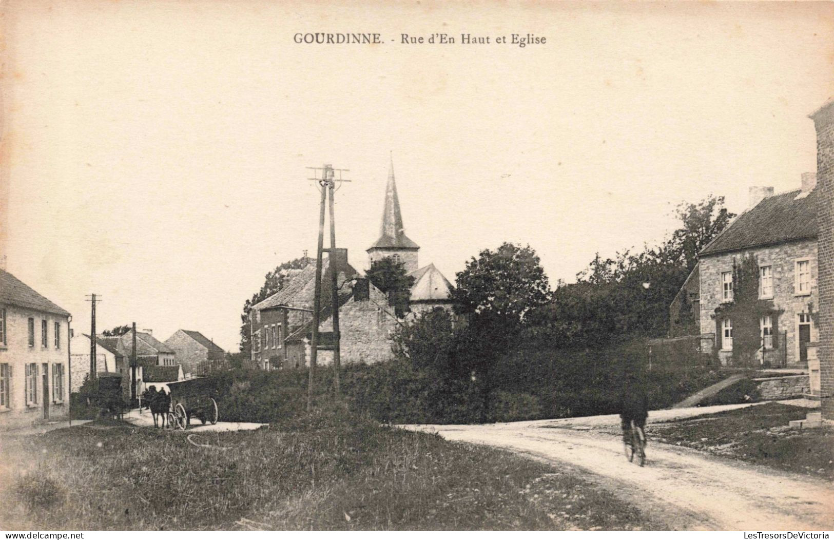 BELGIQUE - Gourdinne - Rue D'En Haut Et Eglise - Carte Postale Ancienne - Walcourt