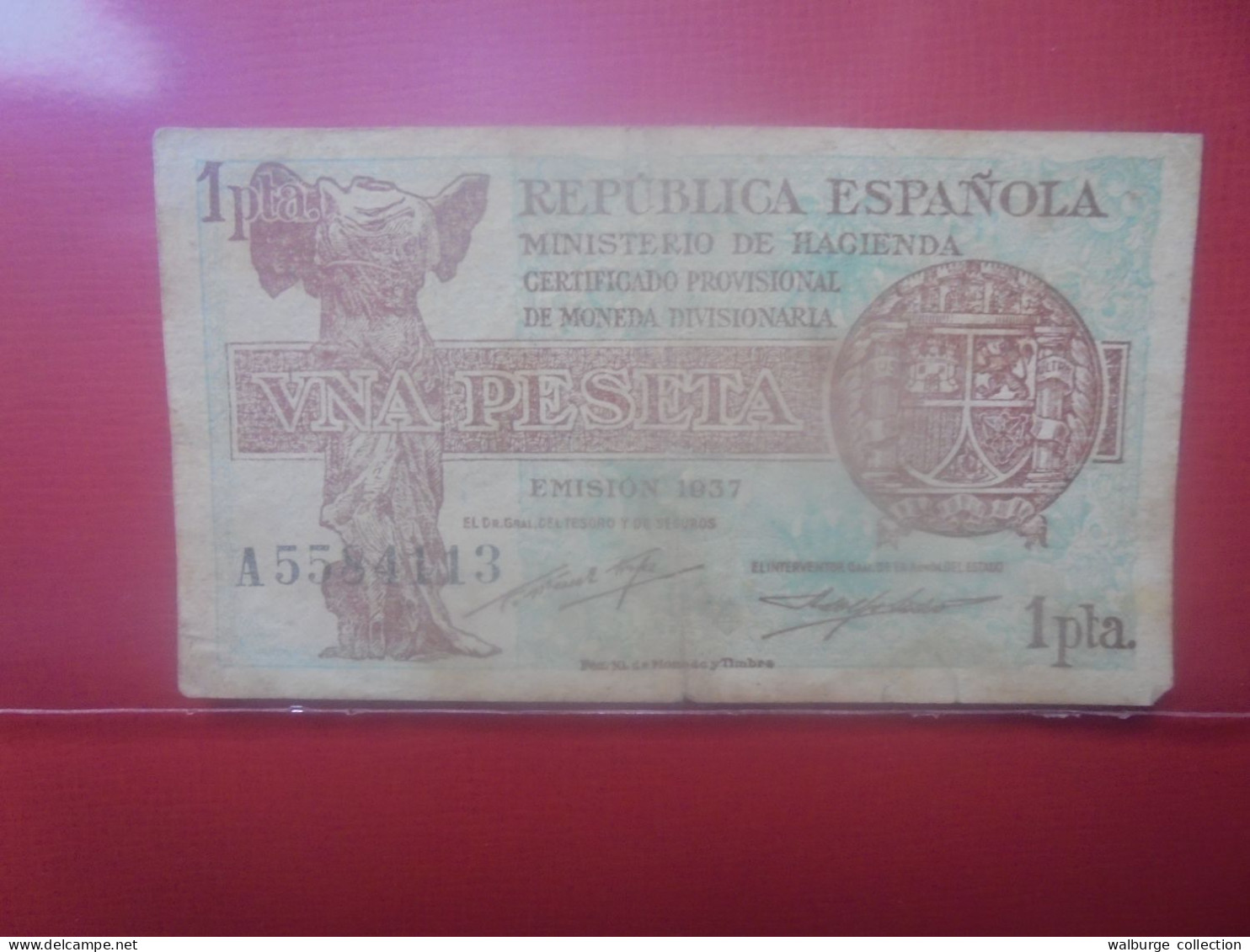 ESPAGNE 1 PESETA 1937 Circuler (B.30) - [ 5] Department Of Finance Issues