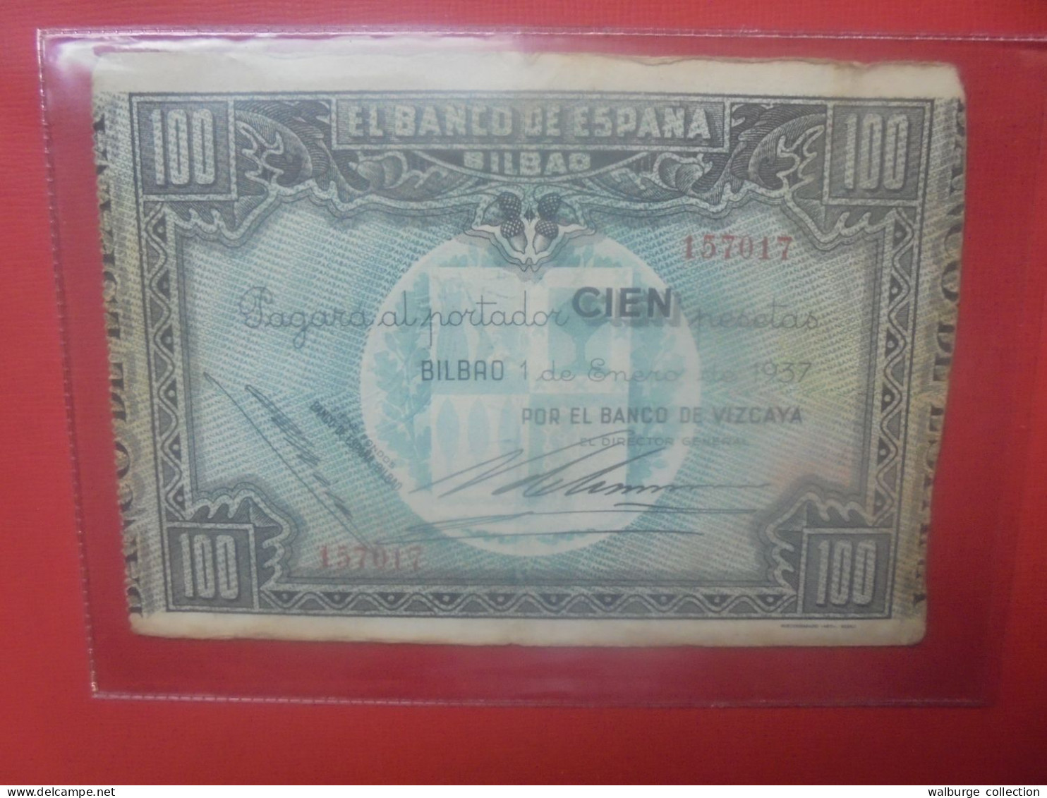 ESPAGNE 100 PESETAS 1937 "BILBAO" Circuler (B.30) - 100 Peseten