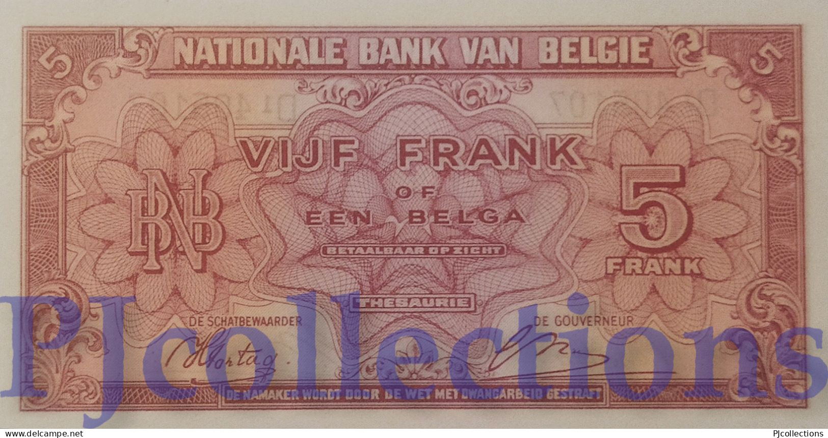 BELGIO - BELGIUM 5 FRANCS 1943 PICK 121 UNC - 5 Francs