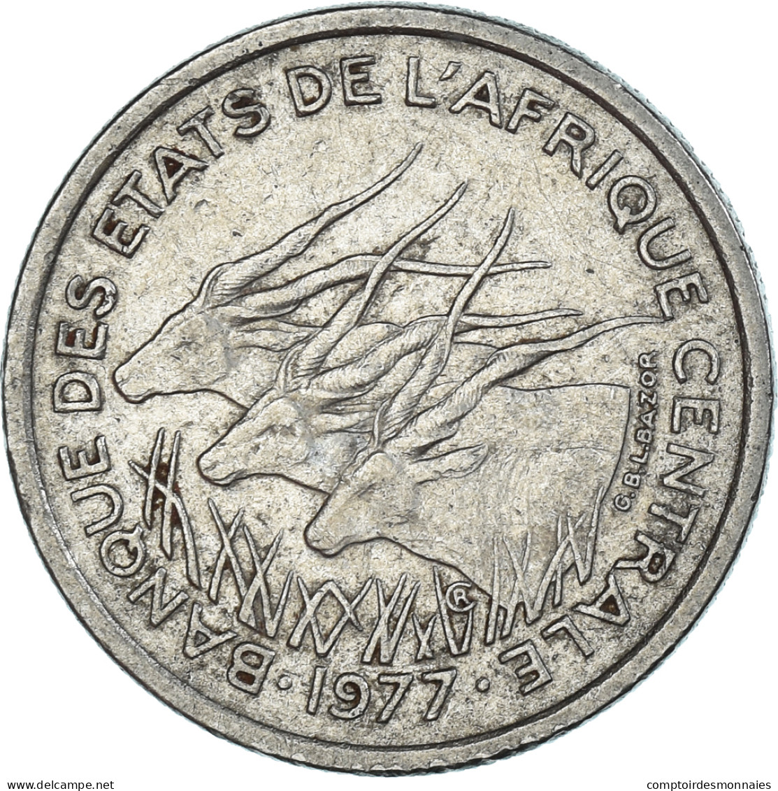 Monnaie, États De L'Afrique Centrale, 50 Francs, 1977 - Centrafricaine (République)